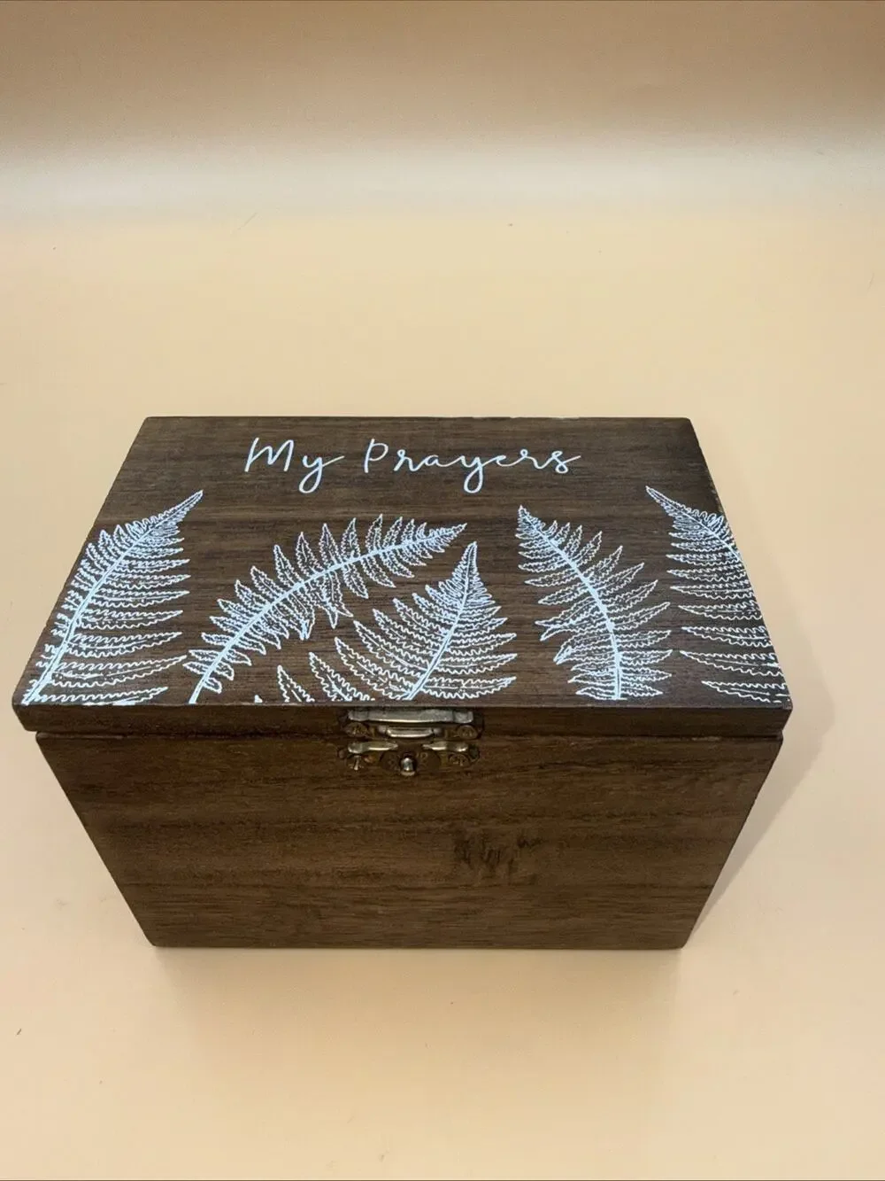 Wooden Chest Box Eccolo Keepsake With 39Prayer Cards Gift Set Include Decorative
